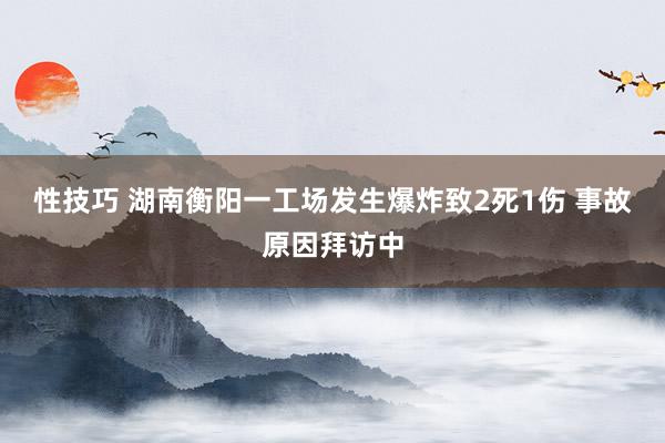 性技巧 湖南衡阳一工场发生爆炸致2死1伤 事故原因拜访中