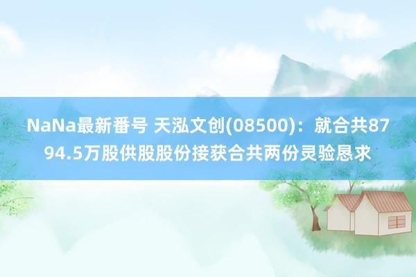 NaNa最新番号 天泓文创(08500)：就合共8794.5万股供股股份接获合共两份灵验恳求