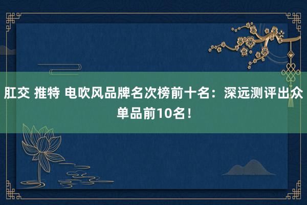 肛交 推特 电吹风品牌名次榜前十名：深远测评出众单品前10名！