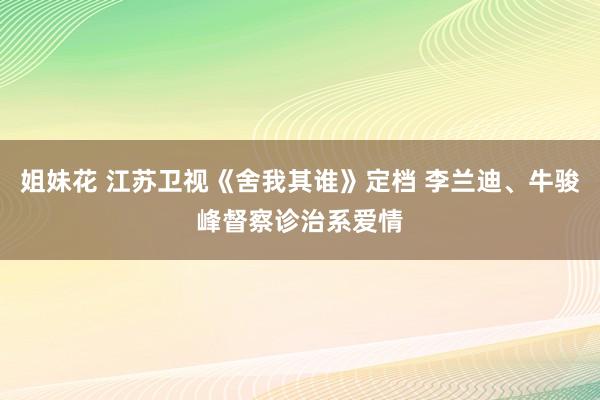 姐妹花 江苏卫视《舍我其谁》定档 李兰迪、牛骏峰督察诊治系爱情