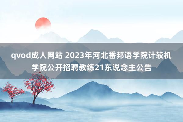 qvod成人网站 2023年河北番邦语学院计较机学院公开招聘教练21东说念主公告