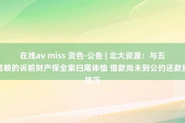 在线av miss 资色·公告 | 北大资源：与五矿信赖的诉前财产保全案扫尾体恤 借款尚未到公约还款技巧